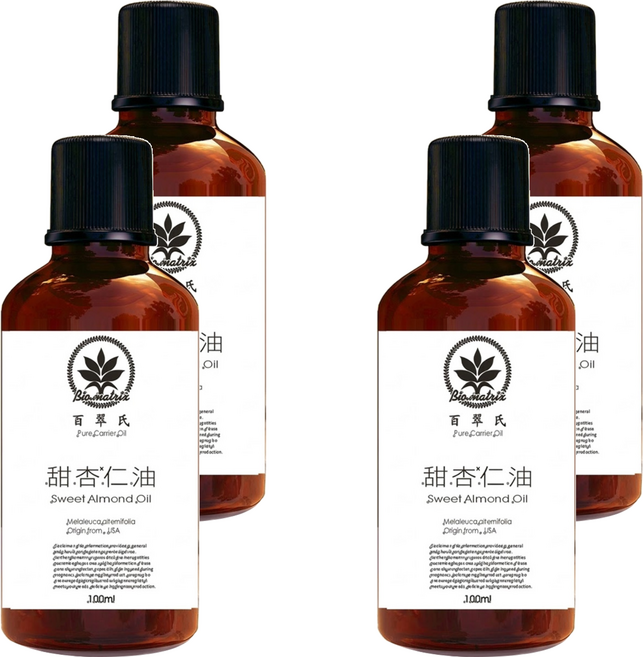 Bio-matrix 百翠氏 冷壓甜杏仁油 Sweet Almond Oil, 4瓶, 100ml