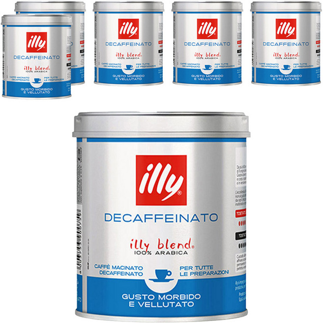 illy 意利 低咖啡因研磨咖啡, 咖啡機用, 125g, 6罐