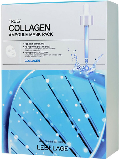LEBELAGE 蕾浿雷 台灣公司貨 韓國 膠原彈嫩速效安瓶面膜 28ml, 1個, 20個裝