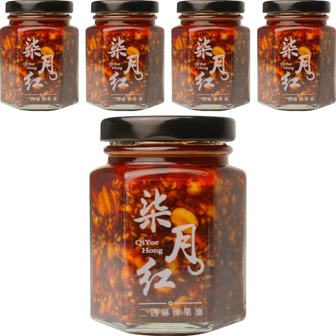 柒月紅 二四麻辣果油 手作純素, 100g, 5罐