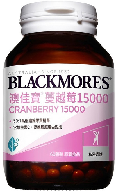 BLACKMORES 澳佳寶 蔓越莓15000膠囊食品, 60顆, 1罐