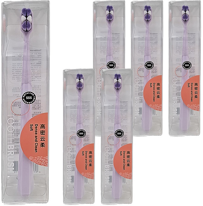 MIX-PRO 米選 新款 ToothBrush 馬卡龍色 米束高密雲柔萬毛牙刷一支-米束(顏色隨機), 1入, 6支