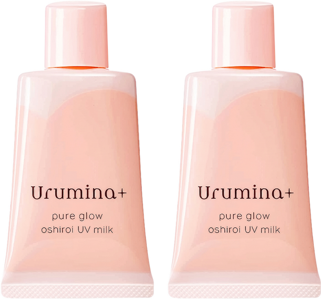 KOSE 高絲 Urumina Plus 晨間保濕防曬隔離乳 自然潤色 粉色 SPF50+ PA++++, 35g, 2瓶