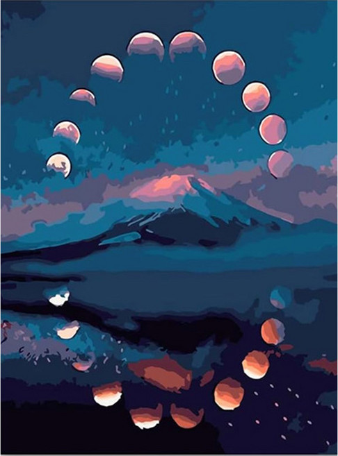 ARTJOY DIY數字油畫套組 30 x 40cm 直式, 1個, 湖上之月
