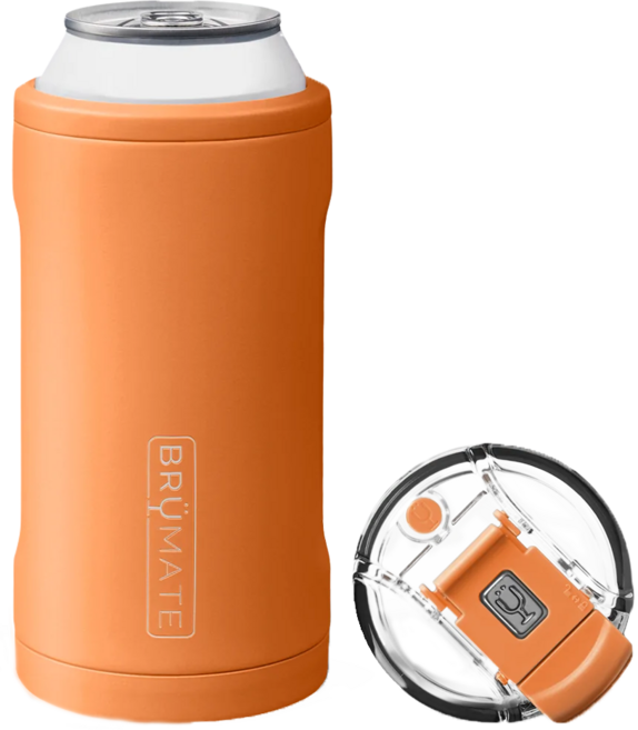 BRUMATE Trio 雙層真空飲料鋁罐保冰保溫杯, 啞光橘, 480ml, 1個