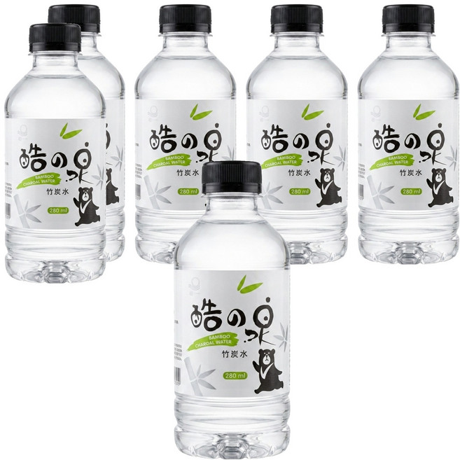 心一 酷之泉竹炭水, 280ml, 6瓶