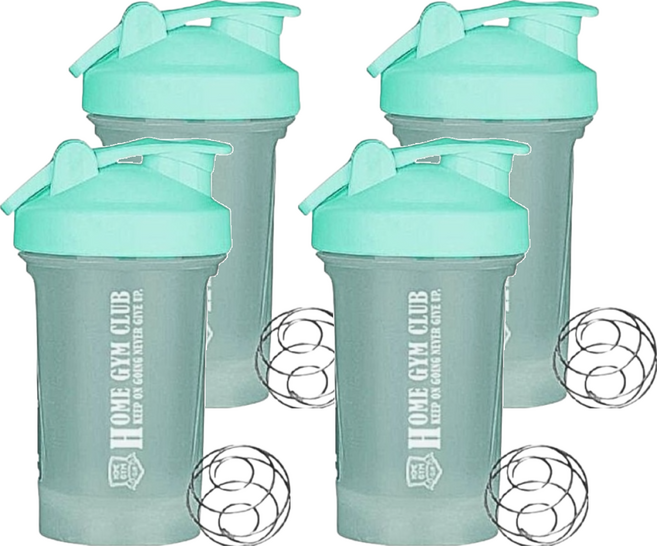 HOME GYM CLUB 居家健身 健身搖搖杯, 4個, 500ml, 薄荷綠