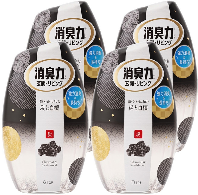 ST 雞仔牌 消臭力 部屋消臭力, 400ml, 4罐, 木炭&檀香