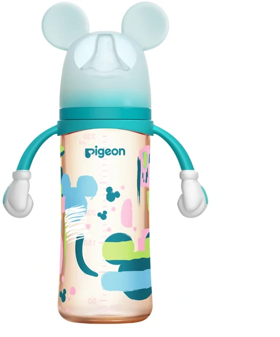 pigeon 貝親 迪尼母感PPSU奶瓶 9個月以上, 米奇印象 綠色, 330ml, 1個