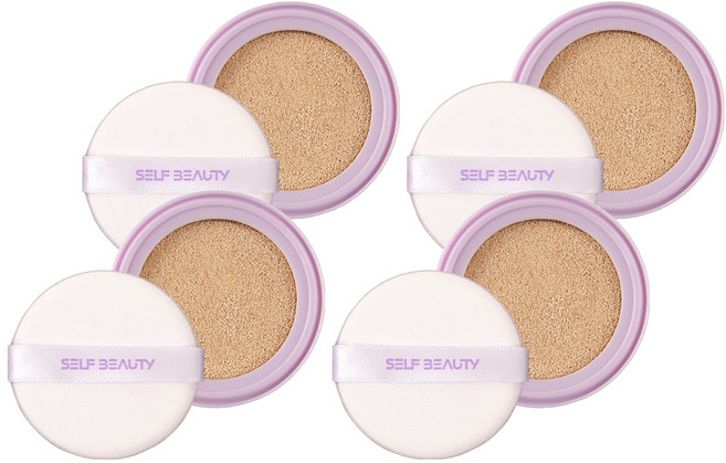 SELF BEAUTY 獨角獸極光光彩氣墊粉餅 SPF50+ PA+++ 補充蕊 15g, 21號 純淨象牙白, 4個