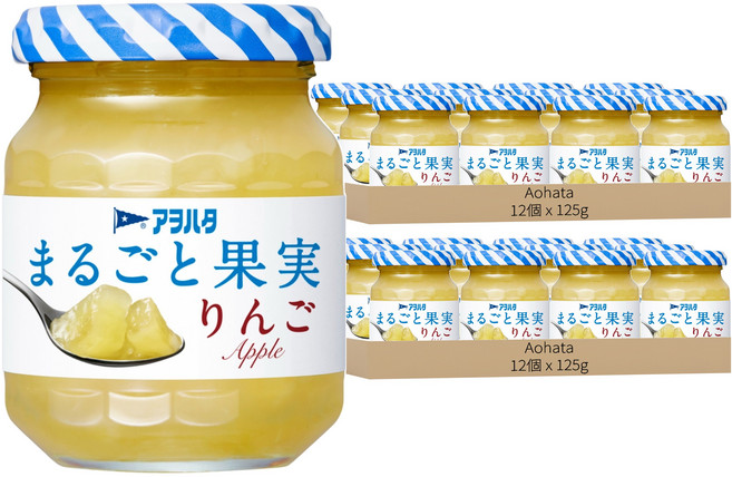 Aohata 蘋果果醬 無蔗糖, 125g, 24個
