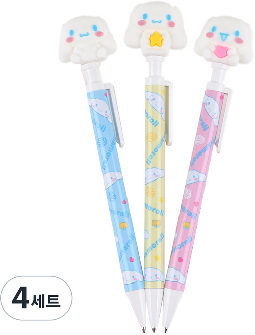 三麗鷗明星 大耳狗公仔自動鉛筆 3入組, 0.5mm, 4套, 4個