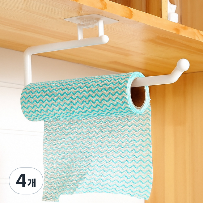 Gomji Home 免鑽孔廚房紙巾架, 4個, 奶油白