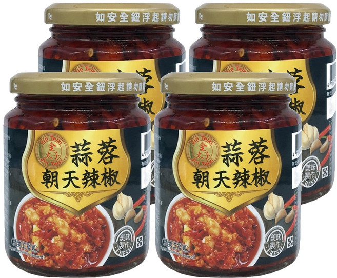 金太子 蒜蓉朝天辣椒, 240g, 4罐