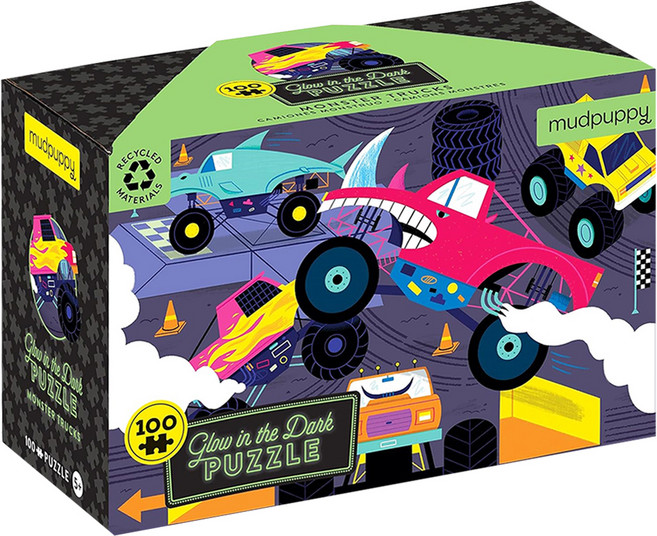 mudpuppy 夜光拼圖 怪物卡車, 1個, 100片