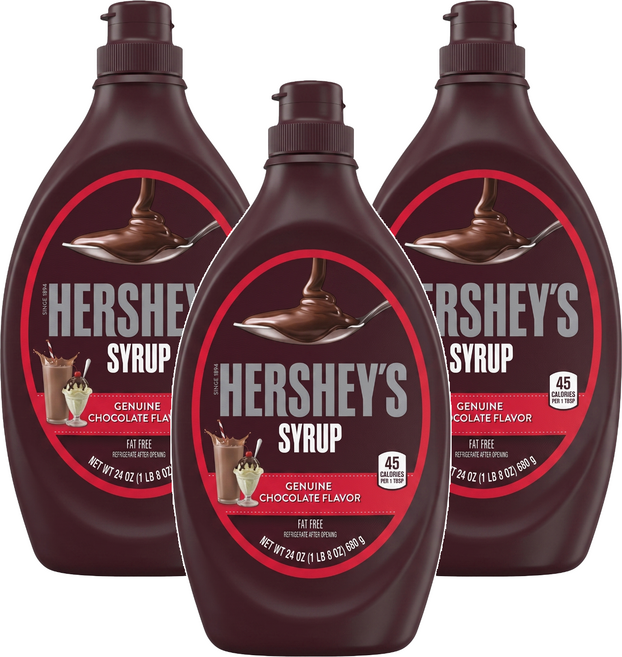 HERSHEY'S 好時 可可風味糖漿, 680g, 3瓶