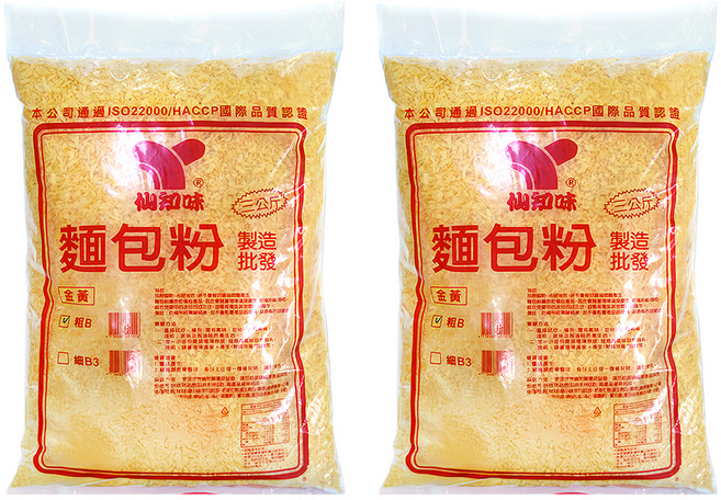 仙知味 麵包粉粗B, 3kg, 2袋