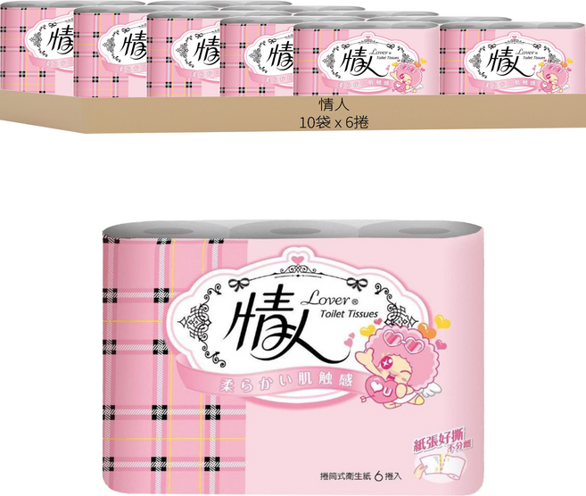 情人 捲筒式衛生紙, 6捲, 10袋