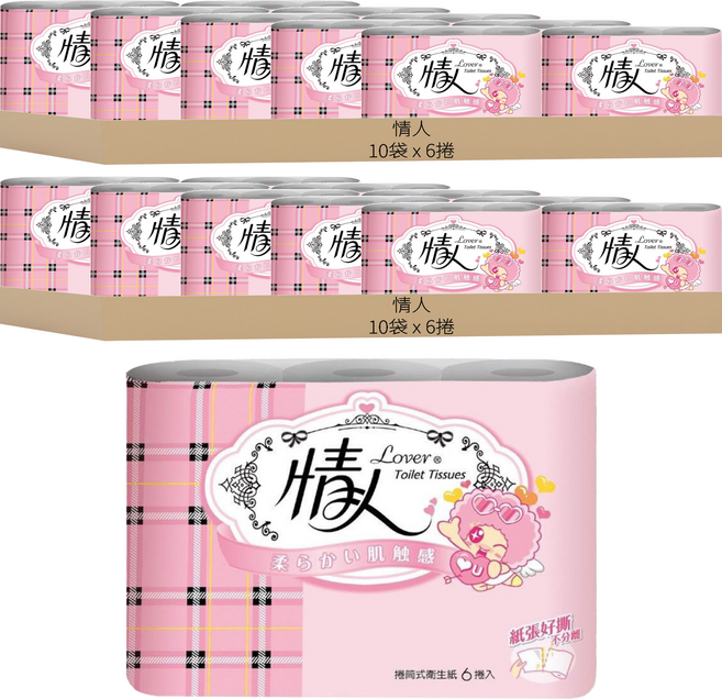 情人 捲筒式衛生紙, 6捲, 20袋