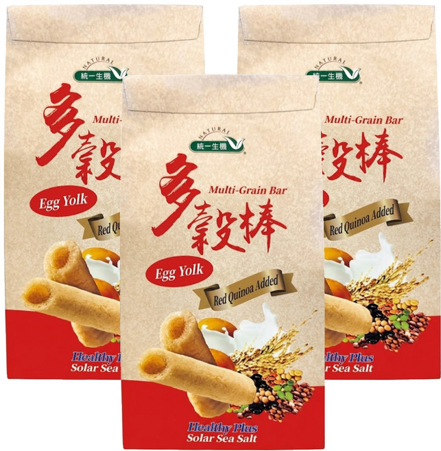 統一生機 紅藜多穀棒 經典蛋黃, 150g, 3包