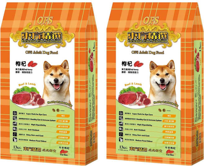 Oriental Fine Selection 東方精選 成犬狗食, 牛羊枸杞, 13kg, 2袋