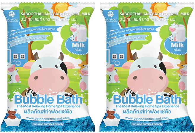 Saboo 台灣公司貨 泡沫沐浴粉 MILK 牛奶, 100g, 2包