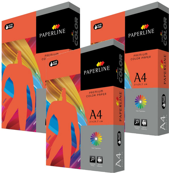 PAPERLINE 彩色影印紙 PL250 大紅色 80磅, A4, 1500張
