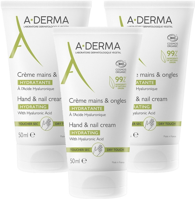 A-DERMA 艾芙美 潤甲護手霜, 50ml, 3條