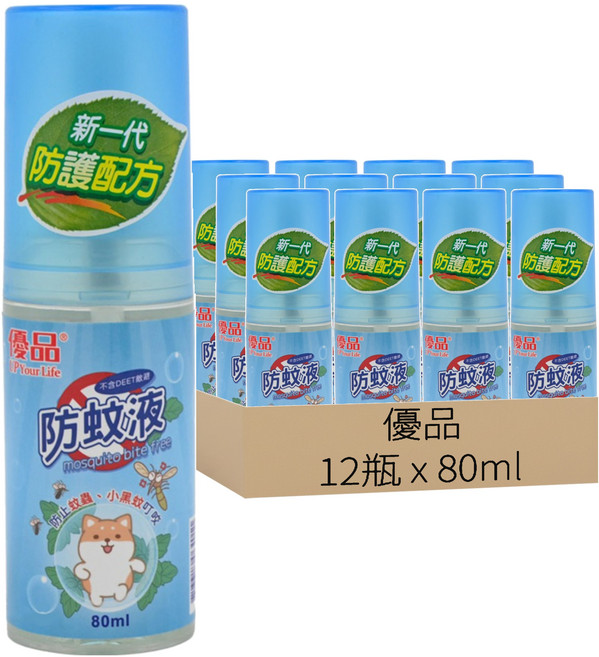 優品 防蚊液, 80ml, 12瓶