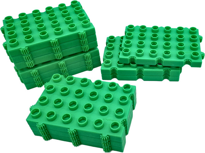 Morphun 積木 Base Plates 12個 3歲以上, 綠色, 1組