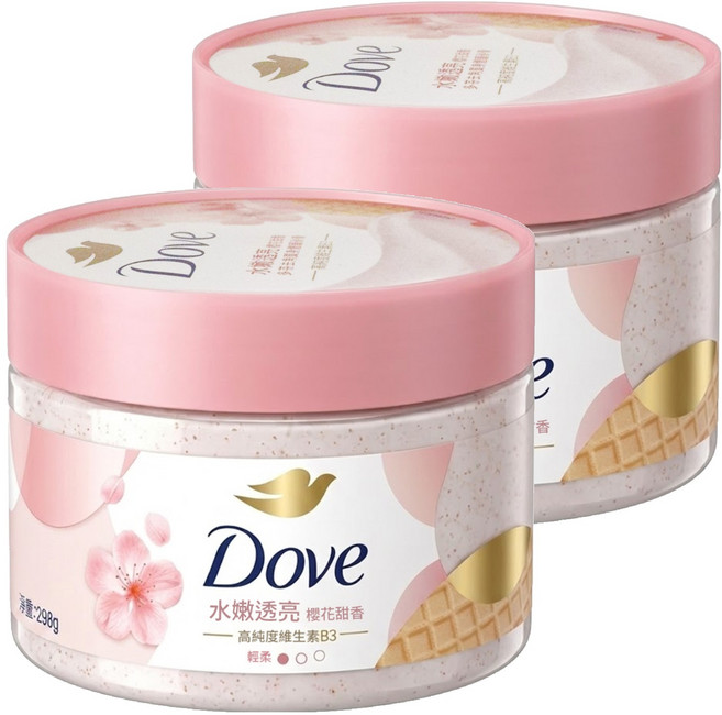 Dove 多芬 去角質身體磨砂膏 櫻花甜香, 298g, 2罐