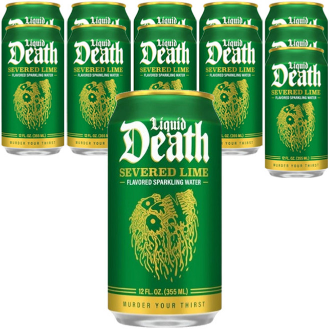 LiquidDeath Severed 萊姆風味氣泡水 碳酸飲料, 355ml, 12個