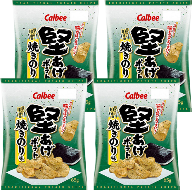Calbee 卡樂比 Kataage Potato 堅脆洋芋片 烤海苔風味, 65g, 4包
