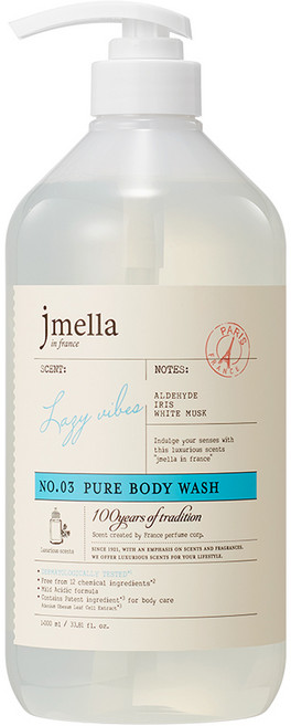 jmella 法國純淨慵懶氛圍沐浴乳 花香麝香, 1L, 1個