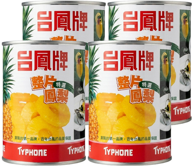 台鳳 整片鳳梨 罐頭, 565g, 4罐