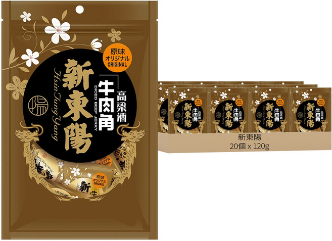 新東陽 高粱酒原味牛肉角, 20個, 120g