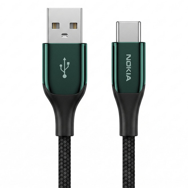 NOKIA 經典極速充電線 USB-A-USB-C, 200cm, 夜幕綠, 1條