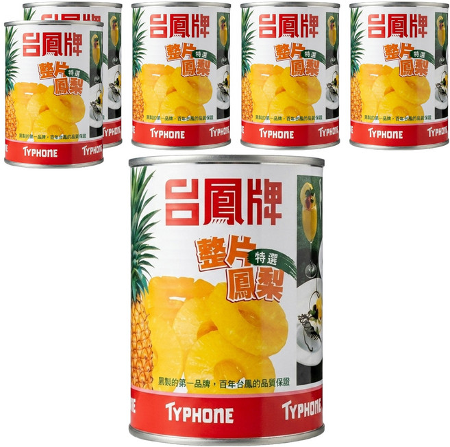 台鳳 整片鳳梨 罐頭, 565g, 6罐