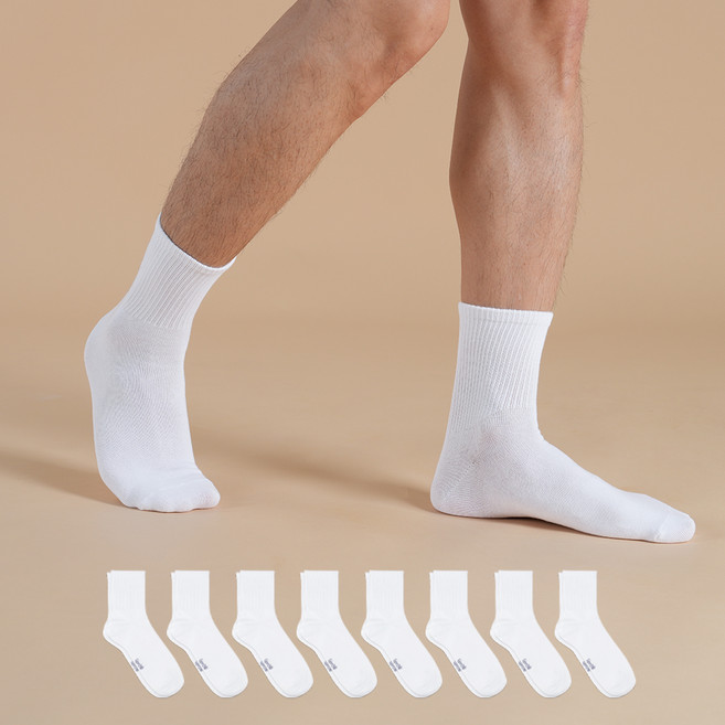 Sockpiens 男款中筒運動襪 8雙