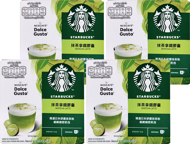 NESCAFE 雀巢咖啡 Dolce Gusto 多趣酷思 星巴克抹茶拿鐵膠囊, 12.35g, 12顆, 4盒