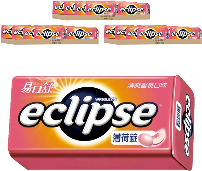 eclipse 易口舒 無糖薄荷錠 清爽蜜桃口味, 31g, 24盒