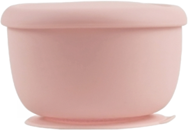 SiliPot 鉑金矽膠吸盤碗, 豆沙粉, 1個