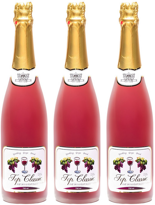 HI SEVEN 風味氣泡飲 葡萄口味, 750ml, 3瓶
