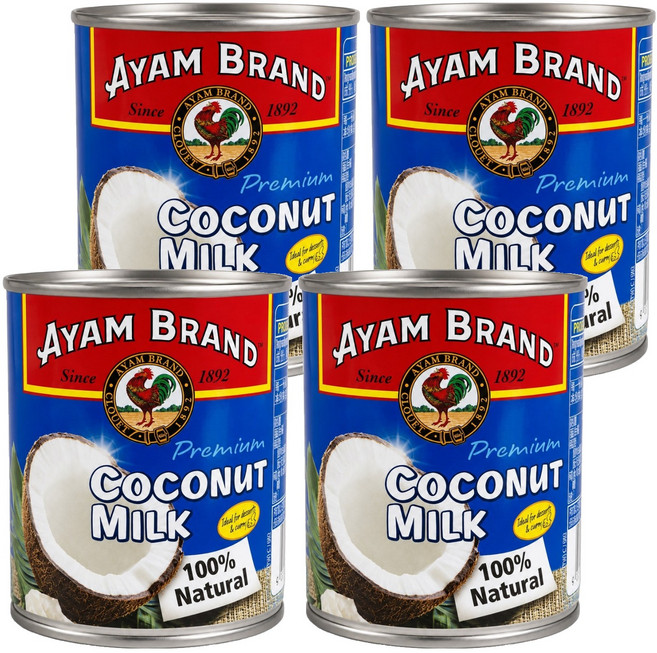 AYAM 雄雞標 特級椰奶罐頭, 4罐, 270ml