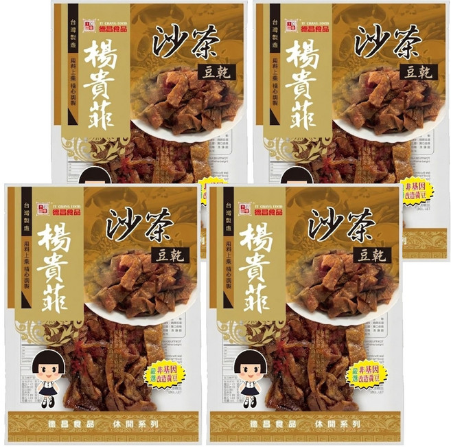 德昌 非基改豆乾 沙茶, 100g, 4包