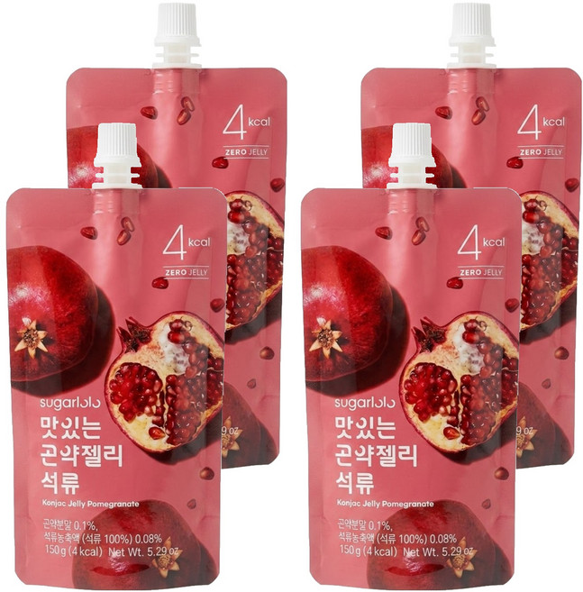 sugarlolo INTAKE 蒟蒻果凍飲 紅石榴風味, 150g, 4包