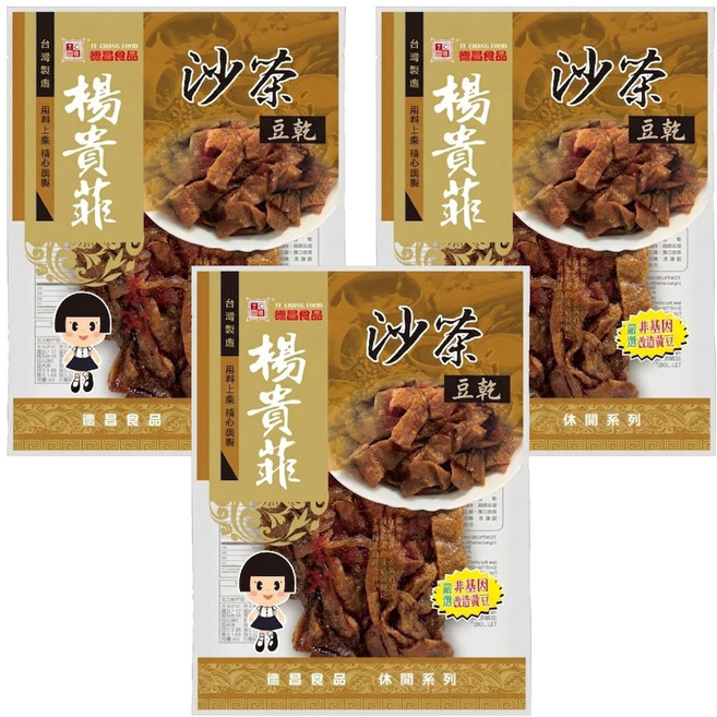 德昌 非基改豆乾 沙茶, 100g, 3包