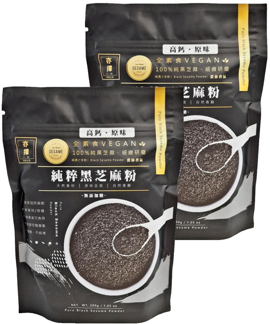 亦擇 純粹黑芝麻粉, 200g, 2包