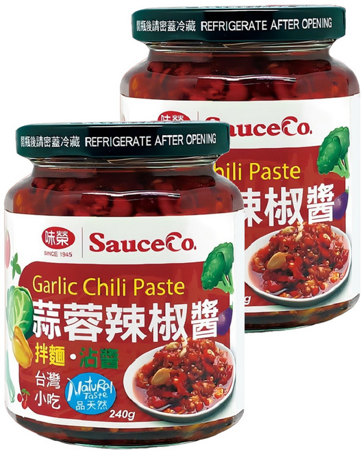 味榮 蒜蓉辣椒醬 五辛素, 240g, 2罐
