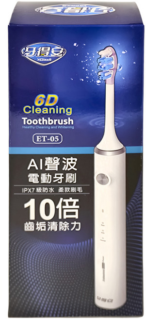 牙得安 AI聲波電動牙刷, ET-05, 白色, 1組